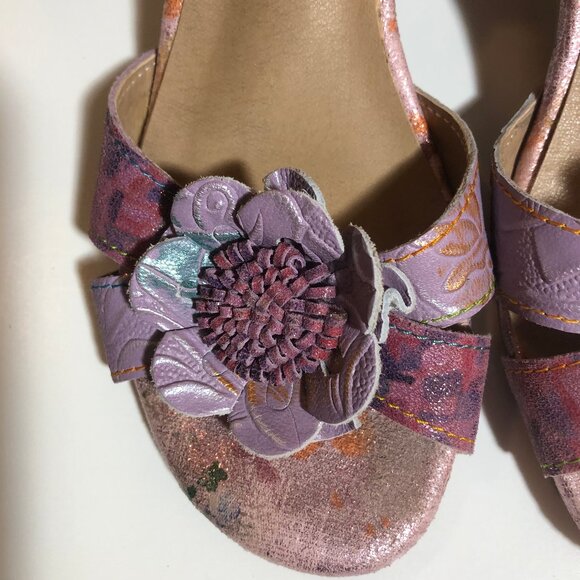 L’Artiste by Spring Step Sandals – Handcrafted Leather Floral Heel - Picture 8 of 14